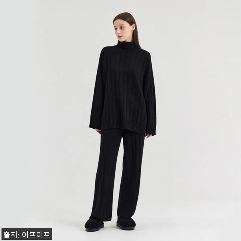 크램38 안셀모 블랙 와이드 골지 니 관련 이미지 3