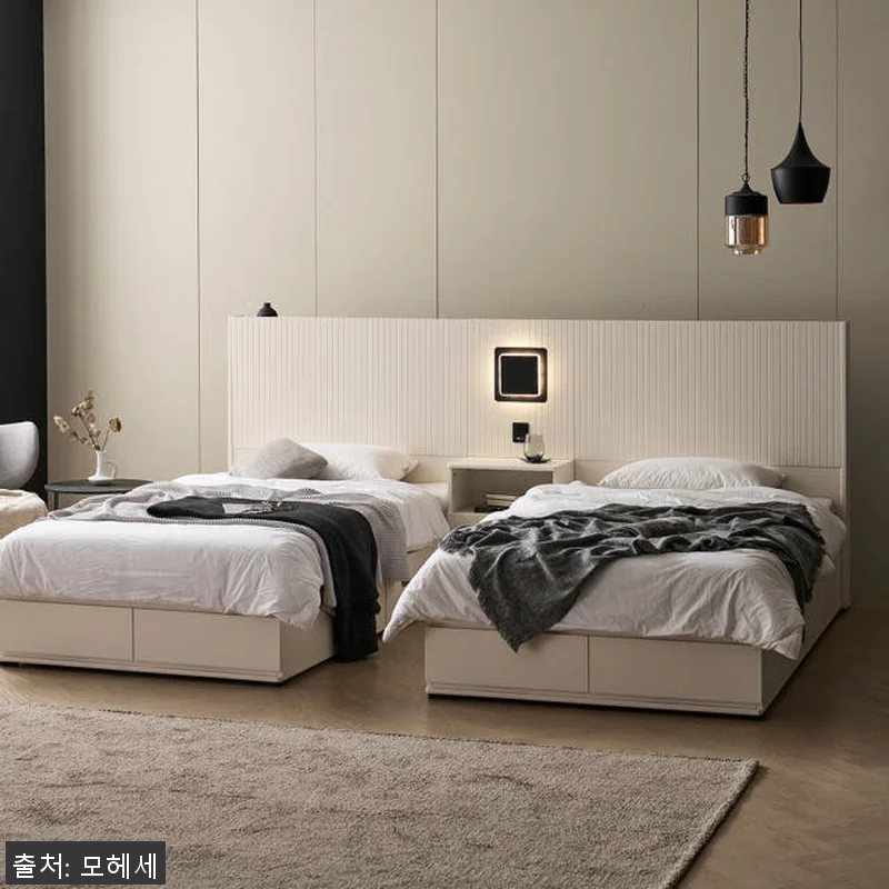 피아 신혼 부부 호텔 침대 원목 프레 관련 이미지 3