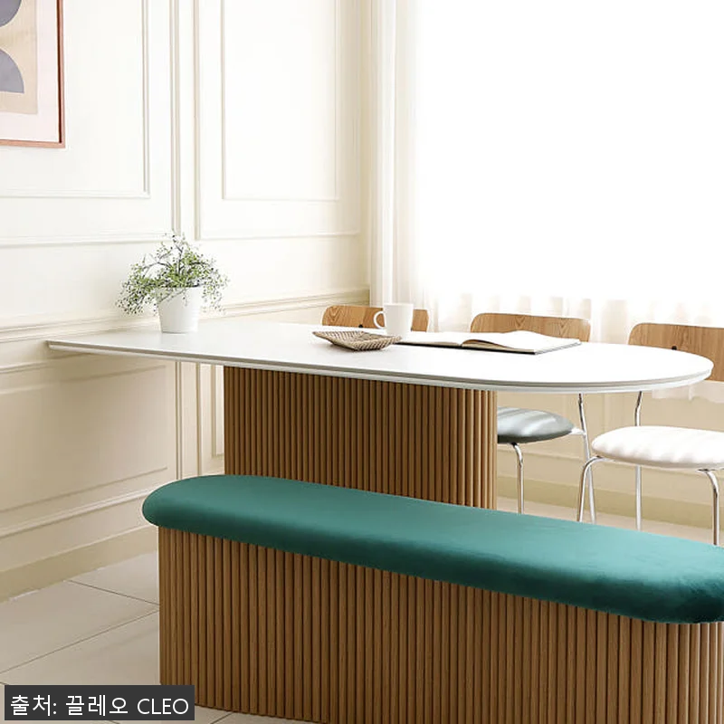 맨버 4인용 세라믹 반타원형 식탁 템 관련 이미지 5