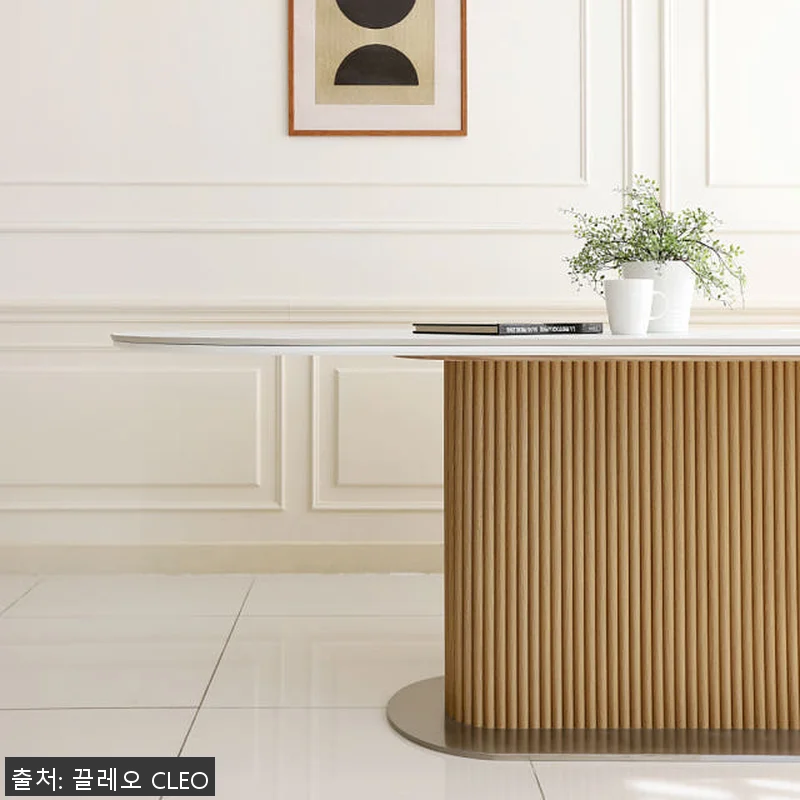 맨버 4인용 세라믹 반타원형 식탁 템 관련 이미지 6