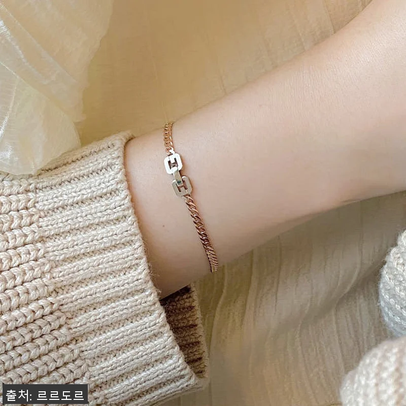 14K 체인 할로우팔찌 시계줄 커플 관련 이미지 7