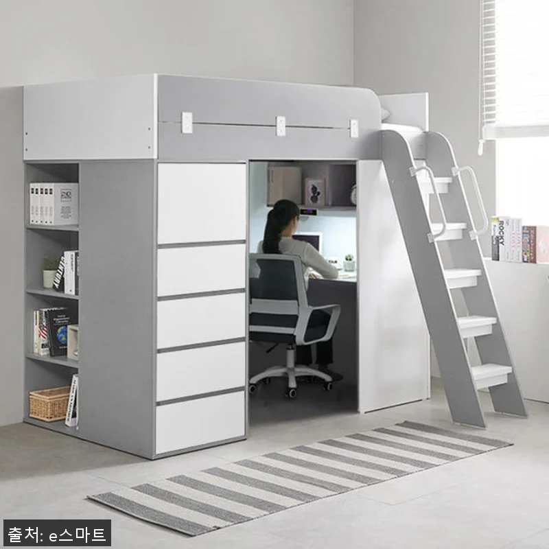 e스마트 하우스 독서실책상 수납형 벙 관련 이미지 6