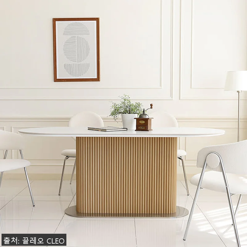 맨버 4인용 세라믹 반타원형 식탁 템 관련 이미지 8