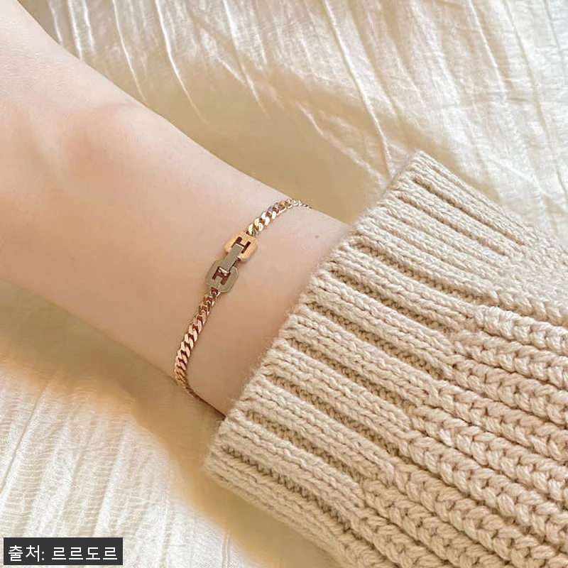 14K 체인 할로우팔찌 시계줄 커플 관련 이미지 8