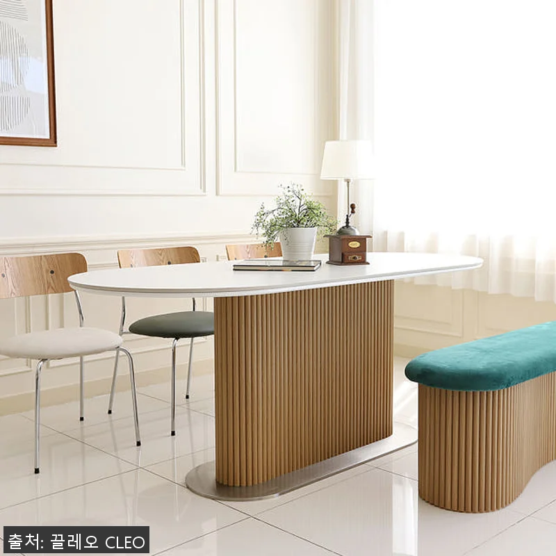 맨버 4인용 세라믹 반타원형 식탁 템 관련 이미지 9