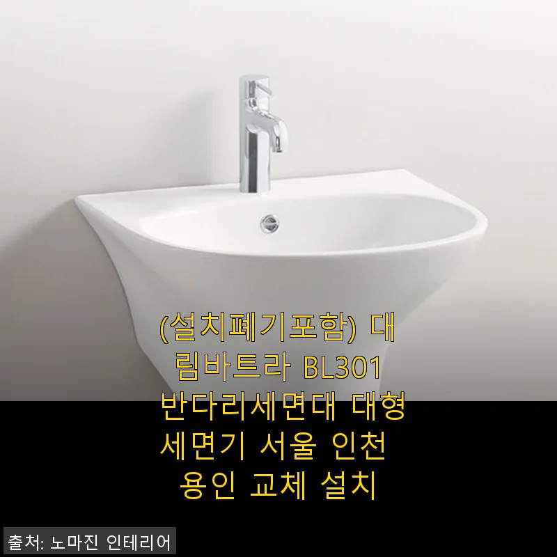 대림바트라 BL301 반다리세면대 사용후기: 깔끔한 설치와 만족스러운 디자인