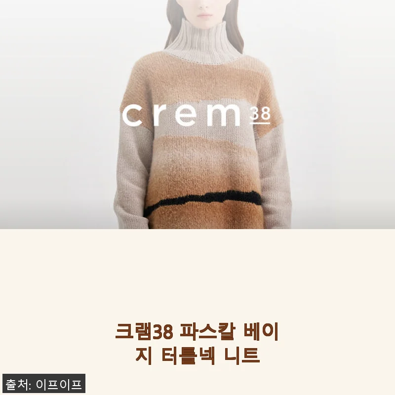 크램38 파스칼 베이지 터틀넥 니트, 직접 입어보니 만족스러운 겨울 필수 아이템