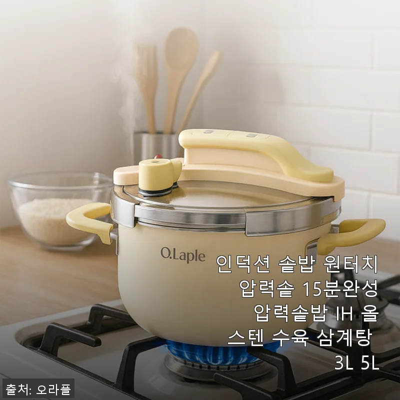 인덕션 솥밥 원터치 압력솥 15분완성 사용 후기 - 쉽고 조용한 오라플 압력솥