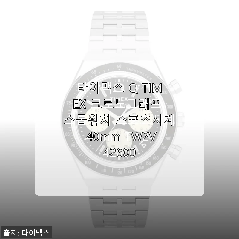 타이맥스 Q TIMEX 크로노그래프 스톱워치 스포츠시계 40mm TW2V42600 사용후기