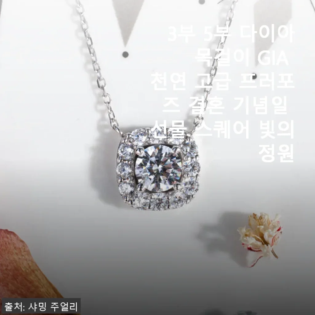 3부 5부 다이아 목걸이 GIA 천연 스퀘어 빛의 정원 사용후기