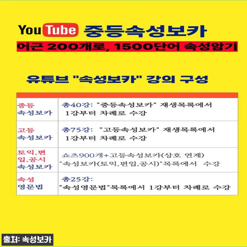 중등속성보카 교재 인강앱 6개월 수강 관련 이미지 5