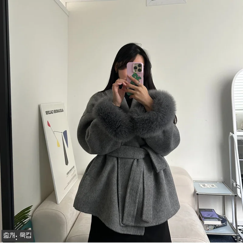 핸드메이드반코트 여성 겨울 하프 케이 관련 이미지 1