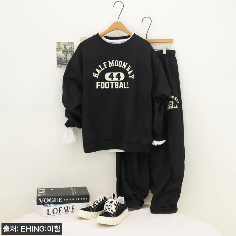 하프문 루즈핏 기모 여자 트레이닝복 관련 이미지 1
