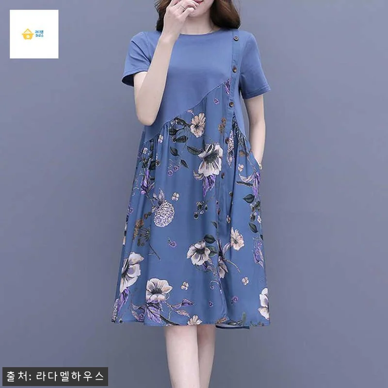 옷 여성 여름 바캉스 대 중년 꽃무늬 관련 이미지 1