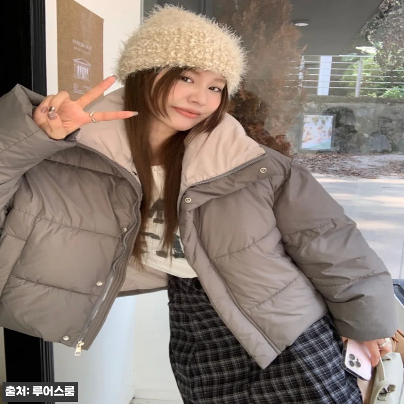 제이앤 배색 겨울 여성 루즈핏 하이넥 관련 이미지 1