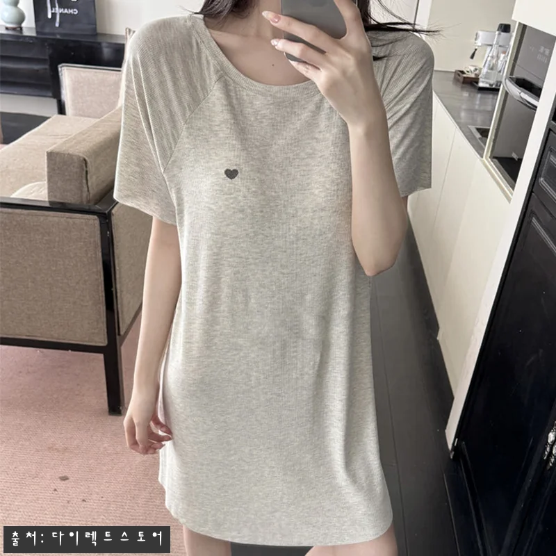하트 골지 캡내장 브라캡 노브라 원피스 잠옷, 봄·여름 홈웨어로 눈여겨본 이유 12 하트 골지 캡내장 브라캡 노브라 원피 관련 이미지 1