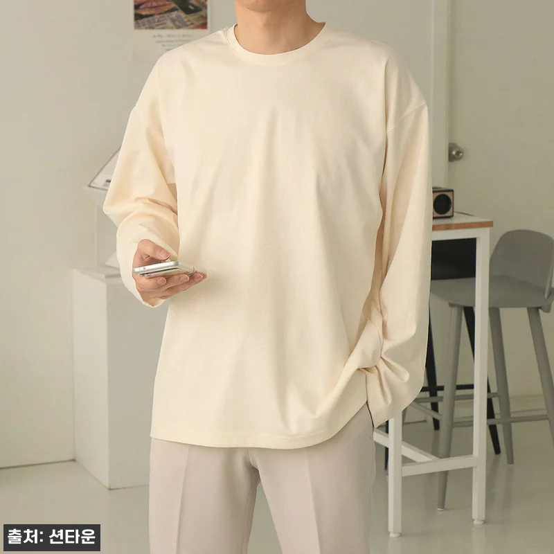 남자긴팔티 오버핏 분또 절개 이너 티 관련 이미지 1
