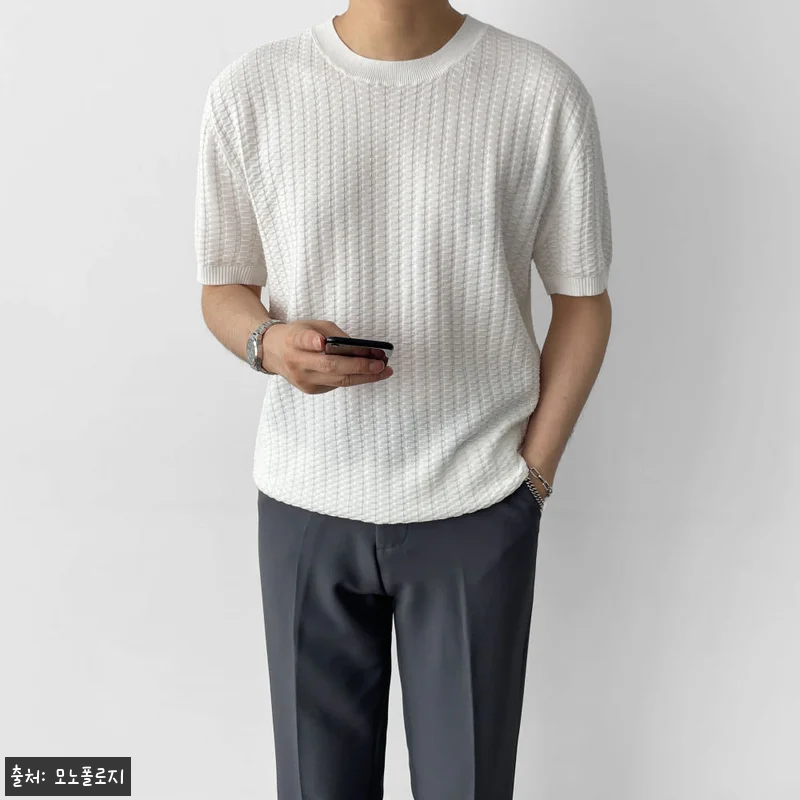 남자여름반팔니트 워셔블반팔니트, 39,800원 무료배송으로 체크한 여름 코디템 9 남자여름반팔니트 워셔블반팔니트, 39 관련 이미지 1