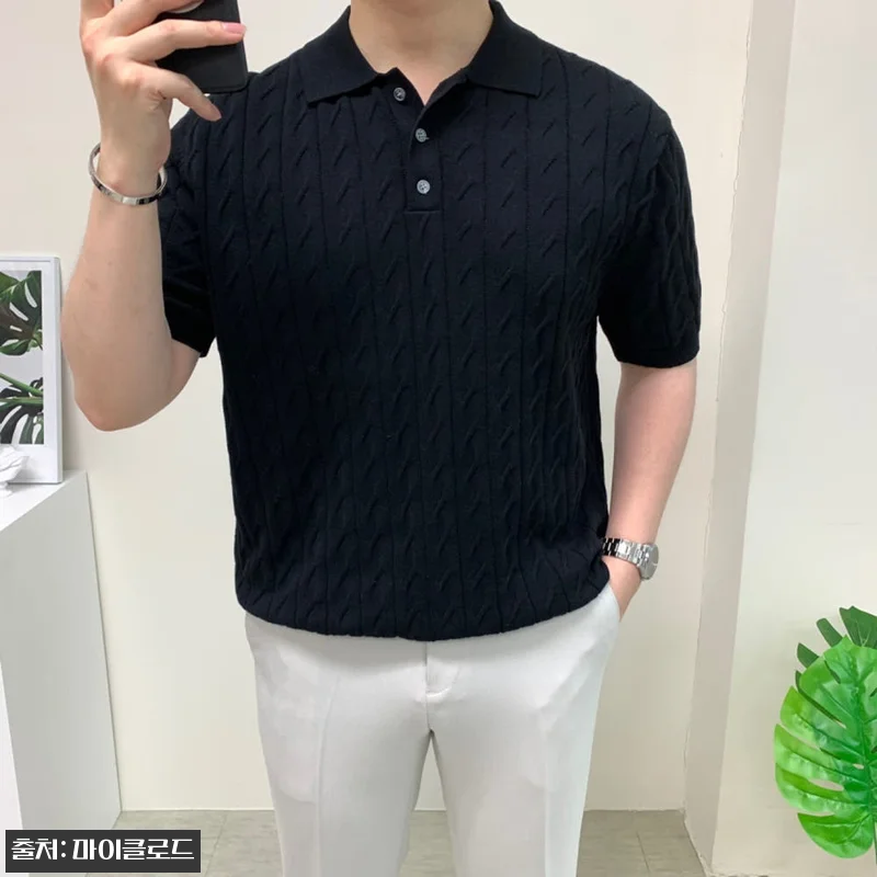 남자반팔니트 세미오버핏 카라 티셔츠, 50% 할인에 무료배송까지 눈여겨볼 이슈템 8 남자반팔니트 세미오버핏 카라 티셔츠, 관련 이미지 1