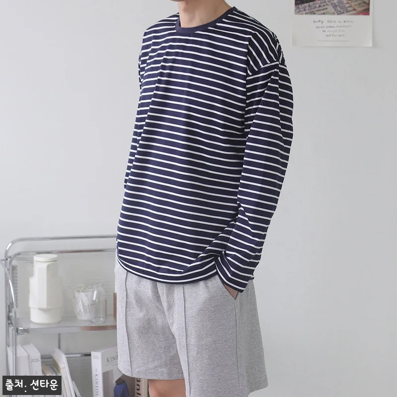 남자긴팔티 구김없는 스트라이프 단가라 티셔츠, 데일리룩으로 눈여겨볼 32,000원 이슈템 5 남자긴팔티 구김없는 스트라이프 단가라 관련 이미지 1