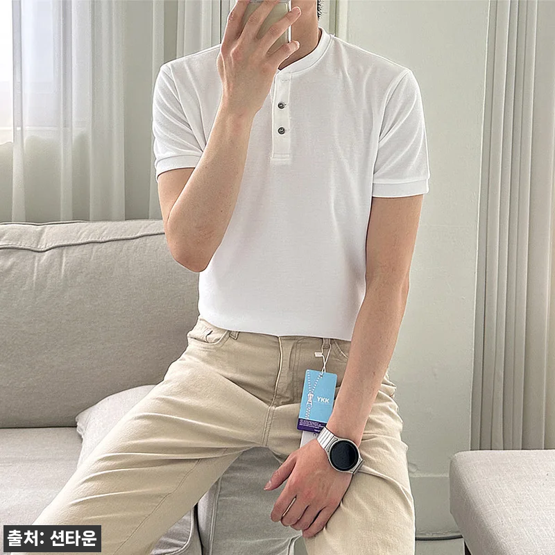 남자반팔니트 헨리넥티셔츠, 여름 정장룩까지 깔끔하게 챙기는 5컬러 이슈템 8 남자반팔니트 헨리넥티셔츠, 여름 정장 관련 이미지 1