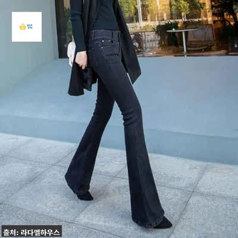 나팔바지 빅사이즈 데님 롱 청바지 여 관련 이미지 2