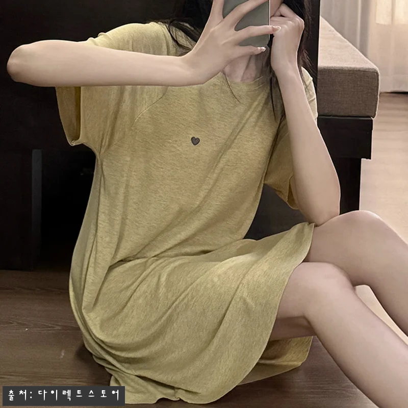 하트 골지 캡내장 브라캡 노브라 원피스 잠옷, 봄·여름 홈웨어로 눈여겨본 이유 13 하트 골지 캡내장 브라캡 노브라 원피 관련 이미지 2