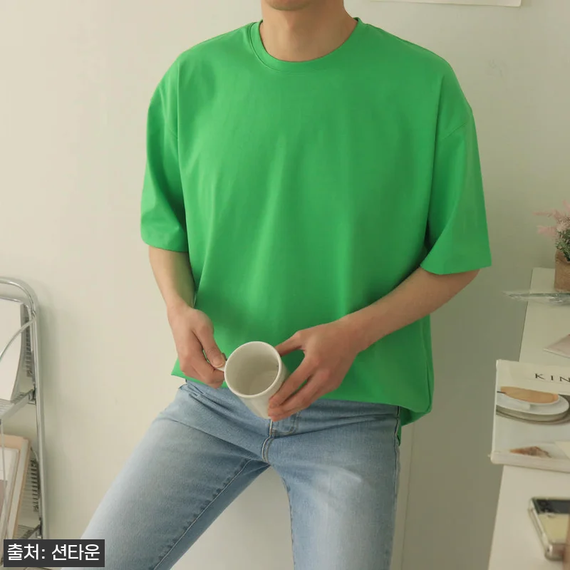 남자반팔티 오버핏 분또 레이어드 반팔 관련 이미지 2