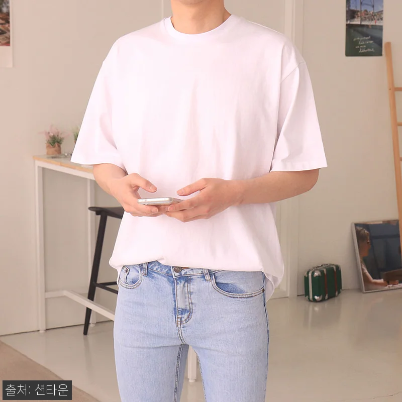 남자반팔티 레이어드 이너 오버핏 커플 관련 이미지 2