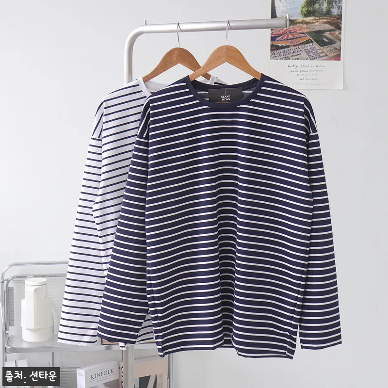 남자긴팔티 구김없는 스트라이프 단가라 티셔츠, 데일리룩으로 눈여겨볼 32,000원 이슈템 6 남자긴팔티 구김없는 스트라이프 단가라 관련 이미지 2