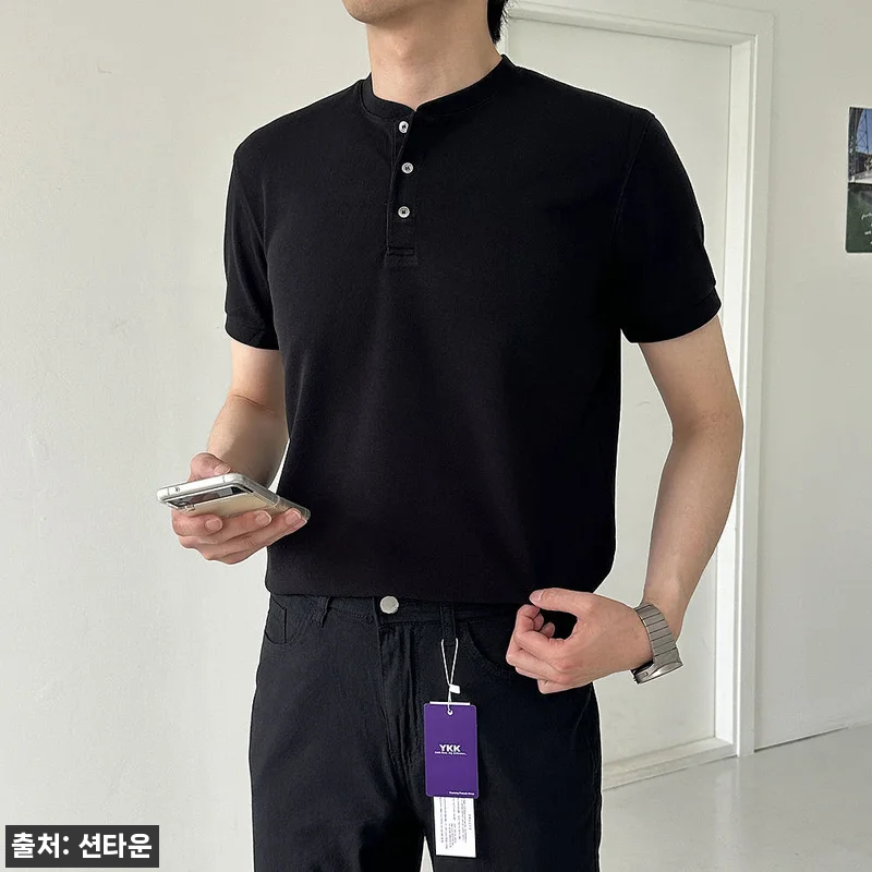 남자반팔니트 헨리넥티셔츠, 여름 정장룩까지 깔끔하게 챙기는 5컬러 이슈템 9 남자반팔니트 헨리넥티셔츠, 여름 정장 관련 이미지 2