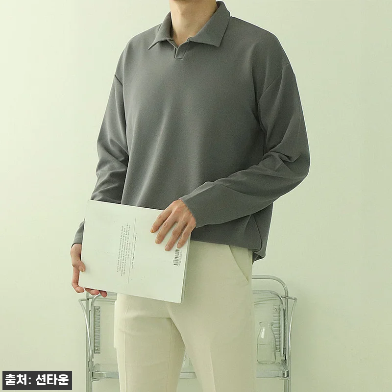 남자카라티 구김없는 오버핏 헨리넥 긴팔티셔츠, 봄가을 데일리룩으로 눈여겨볼 이슈템 9 남자카라티 구김없는 오버핏 헨리넥 긴 관련 이미지 3