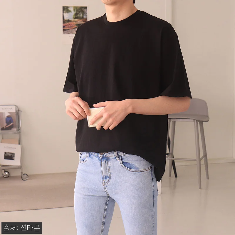 남자반팔티 레이어드 이너 오버핏 커플 관련 이미지 3