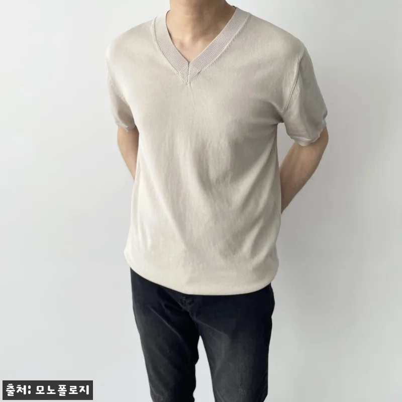 남자브이넥반팔니트 워셔블반팔니트, 2만원대 무료배송으로 확인한 데일리 코디템 14 남자브이넥반팔니트 워셔블반팔니트, 2 관련 이미지 3