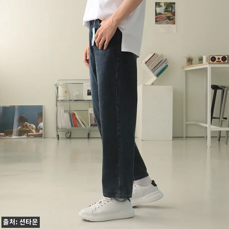 남자와이드청바지 빅사이즈 밴딩 통큰바 관련 이미지 4