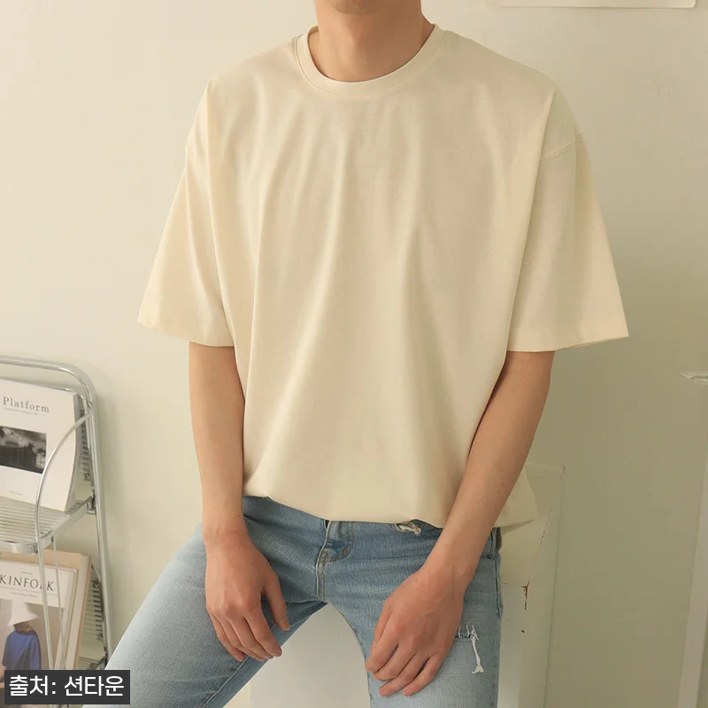 남자반팔티 오버핏 분또 레이어드 반팔 관련 이미지 4