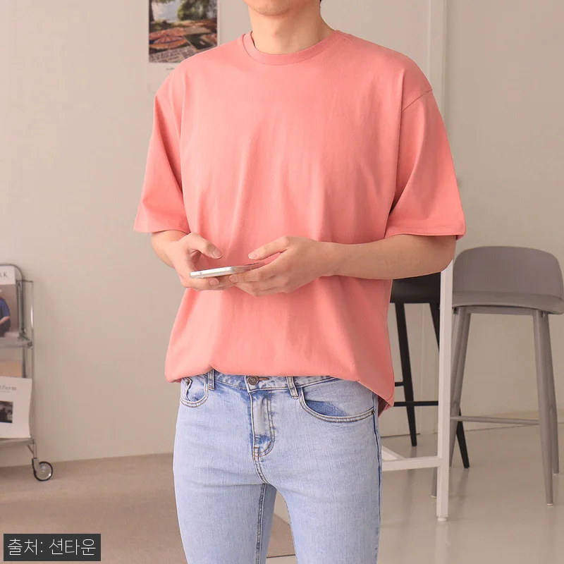 남자반팔티 레이어드 이너 오버핏 커플 관련 이미지 4