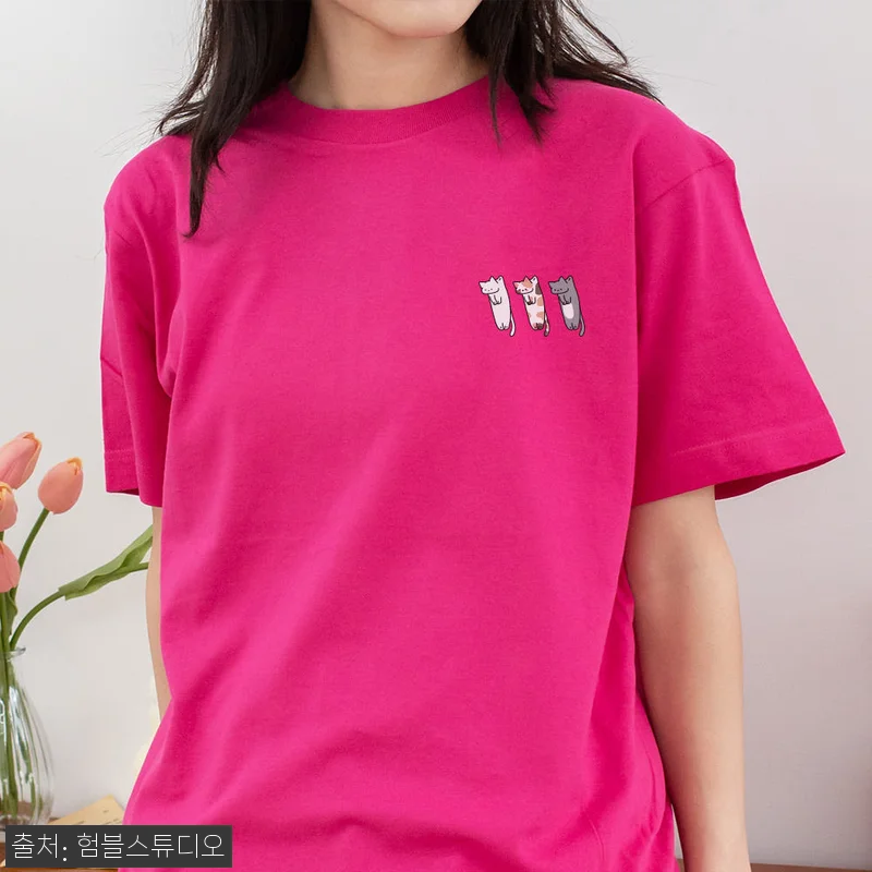 핫핑크 티셔츠 여성 면 레깅스롱티 반 관련 이미지 6