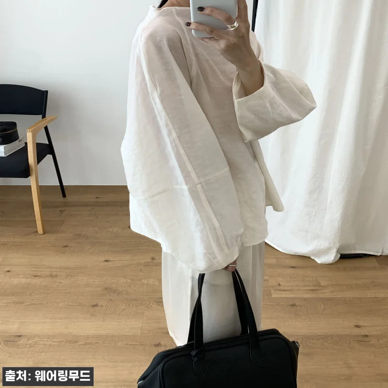 어토프 로그 블라우스 반목 나그랑 시어 긴팔 아방 블라우스, 분위기 있는 2가지 컬러 구매 전 체크 후기 17 어토프 로그 블라우스 반목 나그랑 시 관련 이미지 6