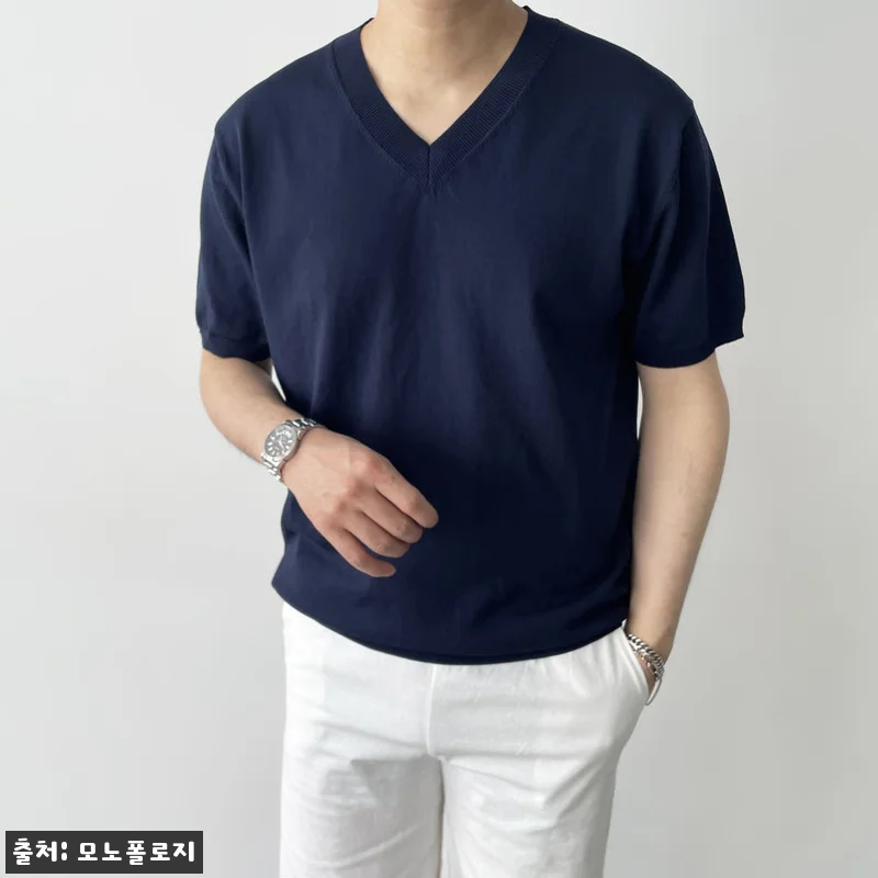 남자브이넥반팔니트 워셔블반팔니트, 2만원대 무료배송으로 확인한 데일리 코디템 17 남자브이넥반팔니트 워셔블반팔니트, 2 관련 이미지 6