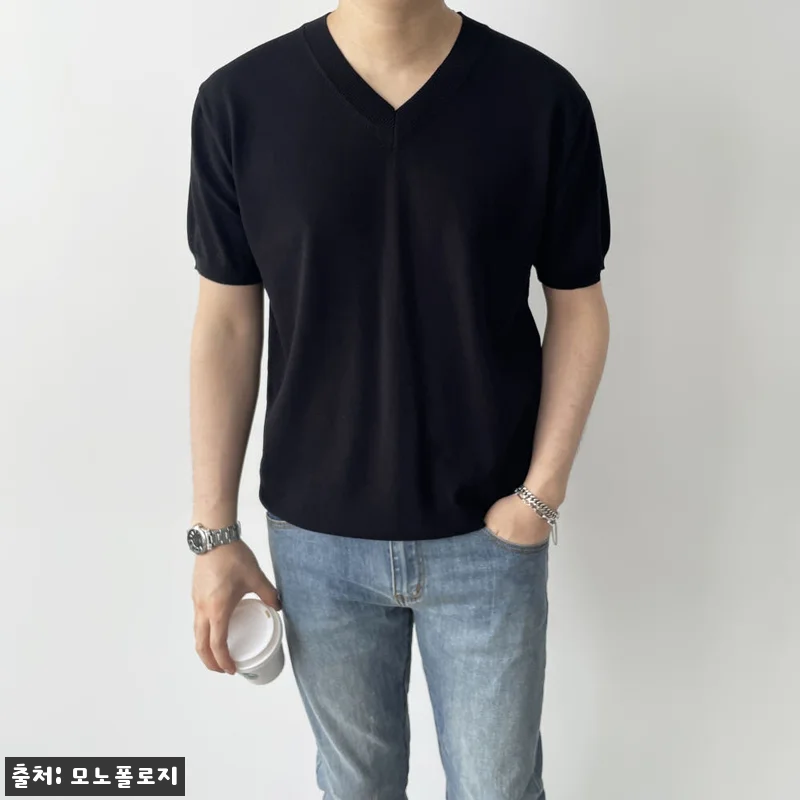 남자브이넥반팔니트 워셔블반팔니트, 2만원대 무료배송으로 확인한 데일리 코디템 18 남자브이넥반팔니트 워셔블반팔니트, 2 관련 이미지 7