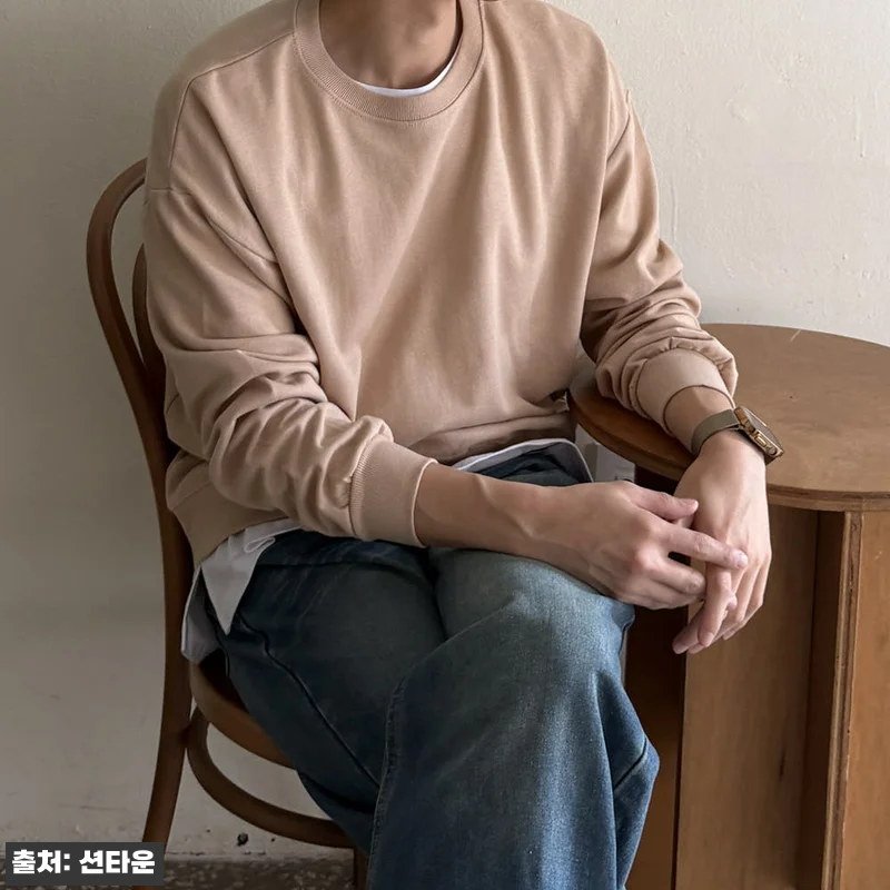 남자 맨투맨 스판 회색 무지 스웻셔츠 관련 이미지 7