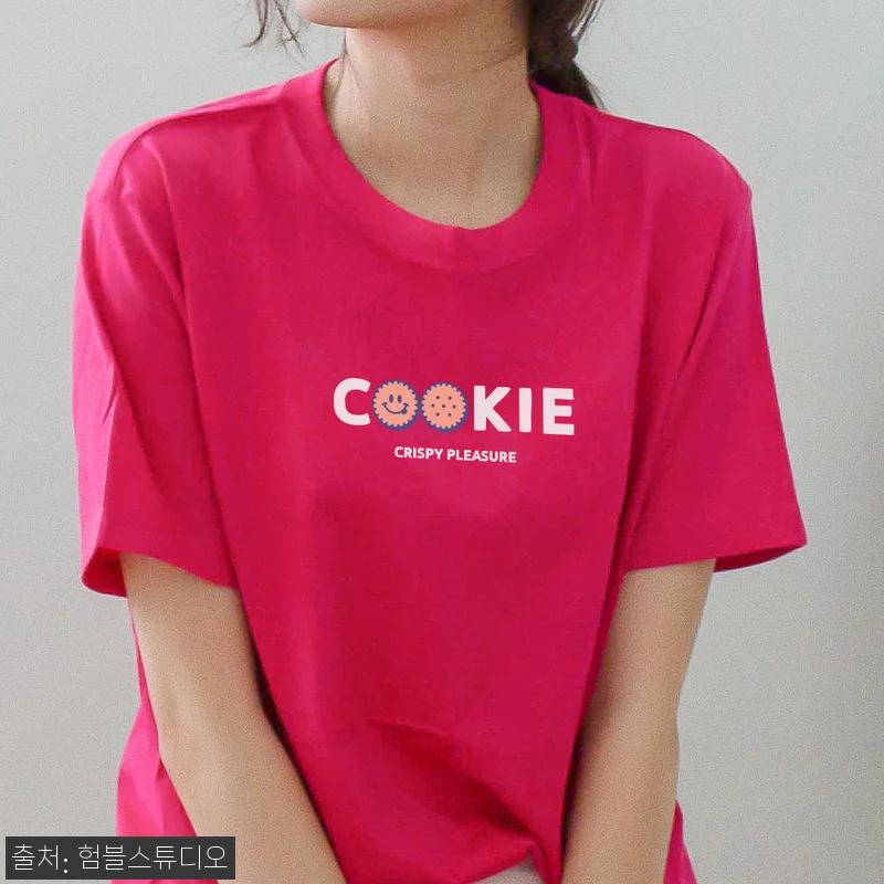 핫핑크 티셔츠 여성 면 레깅스롱티 반 관련 이미지 8