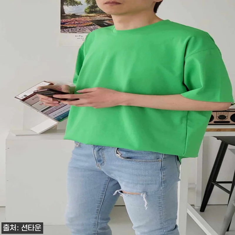 남자반팔티 오버핏 분또 레이어드 반팔 관련 이미지 8