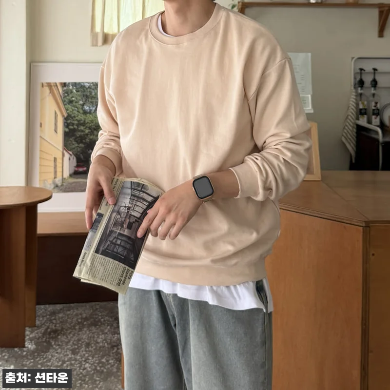 남자 맨투맨 스판 회색 무지 스웻셔츠 관련 이미지 8