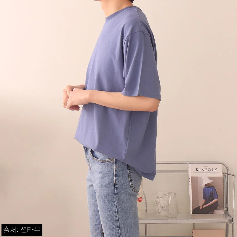 남자반팔티 레이어드 이너 오버핏 커플반팔티, 사계절 데일리룩으로 눈여겨볼 이슈템
