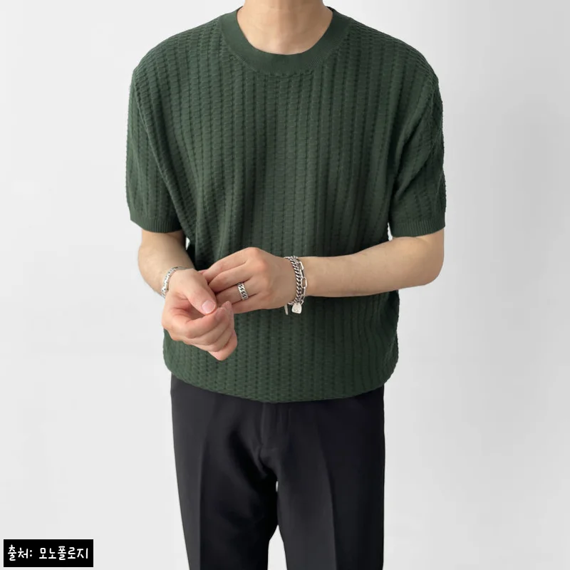 남자여름반팔니트 워셔블반팔니트, 39,800원 무료배송으로 체크한 여름 코디템