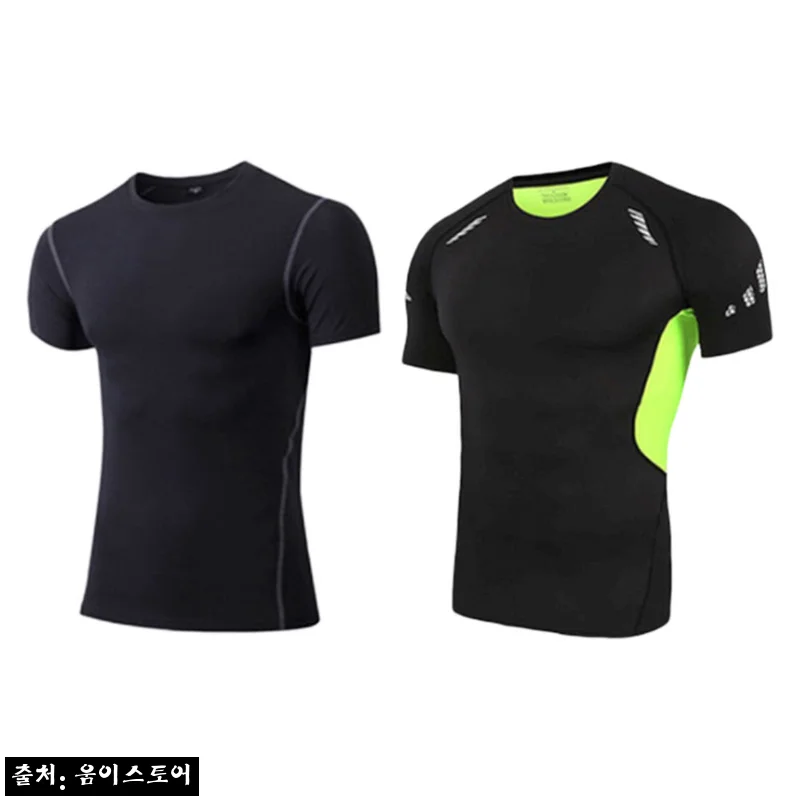 L-3XL 남자 티셔츠 반팔 티, 운동복 찾을 때 체크할 머슬핏 트레이닝 티셔츠
