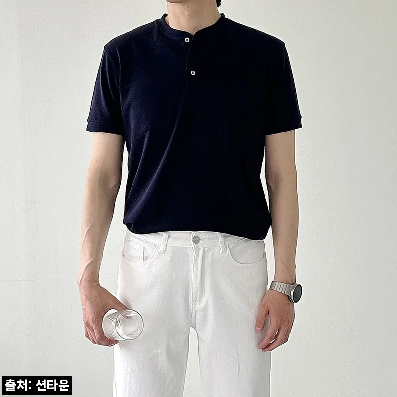남자반팔니트 헨리넥티셔츠, 여름 정장룩까지 깔끔하게 챙기는 5컬러 이슈템