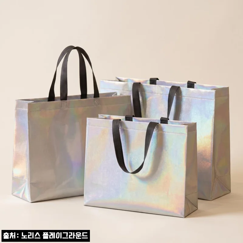 홀로그램 부직포 쇼핑백 3호 가로형 32x27x10, 520원 선물포장용으로 눈여겨볼 이슈템